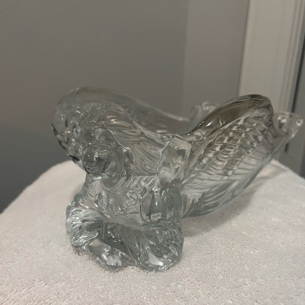 NEW CRYSTAL ANGEL SERVING DISH - VINTAGE